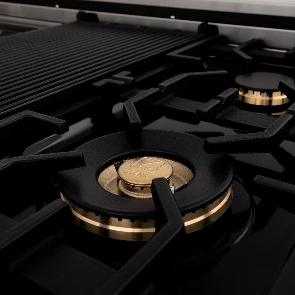 60 In. 7.4 Cu. Ft. Legacy Dual Fuel Range With Gas Cooktop And 2 Electric Convection Ovens In Stainless Steel With 8 Brass Burners RABR60