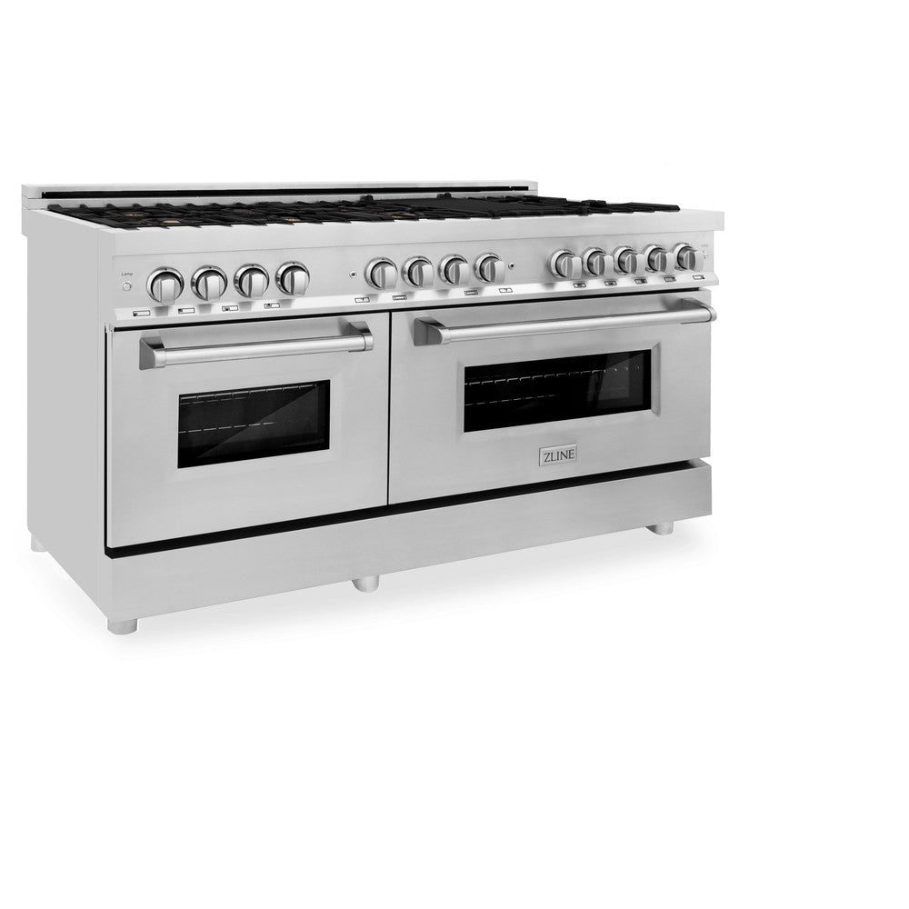 60 In. 7.4 Cu. Ft. Legacy Dual Fuel Range With Gas Cooktop And 2 Electric Convection Ovens In Stainless Steel With 8 Brass Burners RABR60
