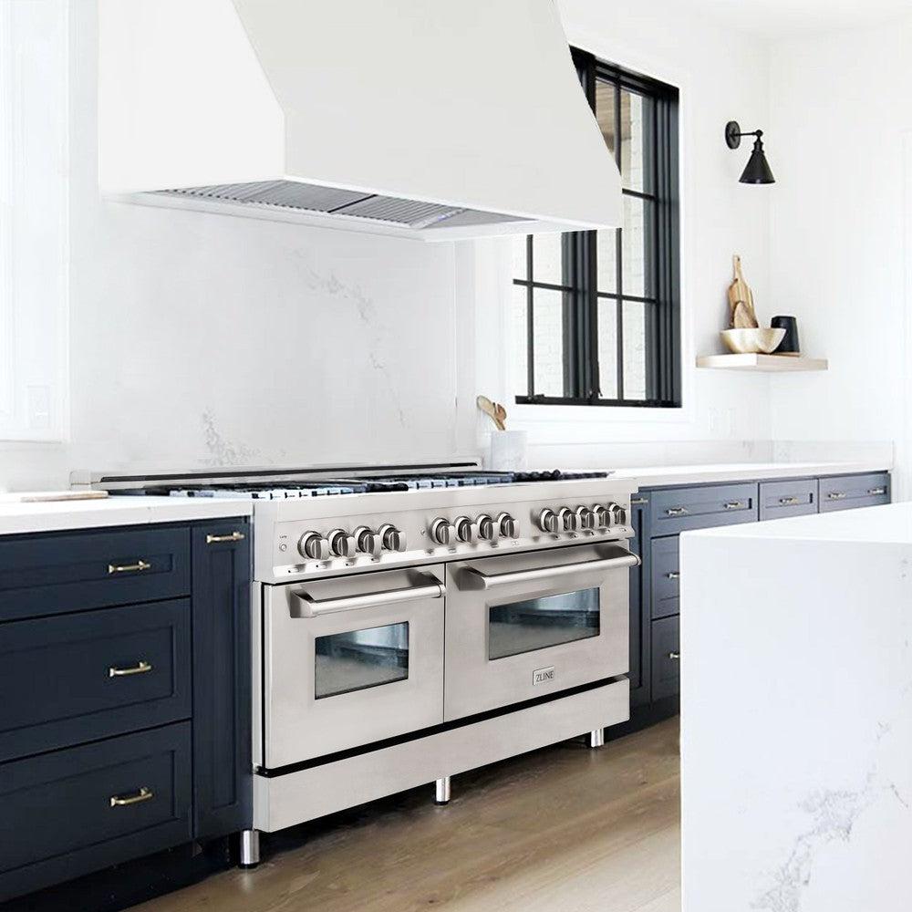 60 In. 7.4 Cu. Ft. Legacy Dual Fuel Range With Gas Cooktop And 2 Electric Convection Ovens In Stainless Steel With 8 Brass Burners RABR60