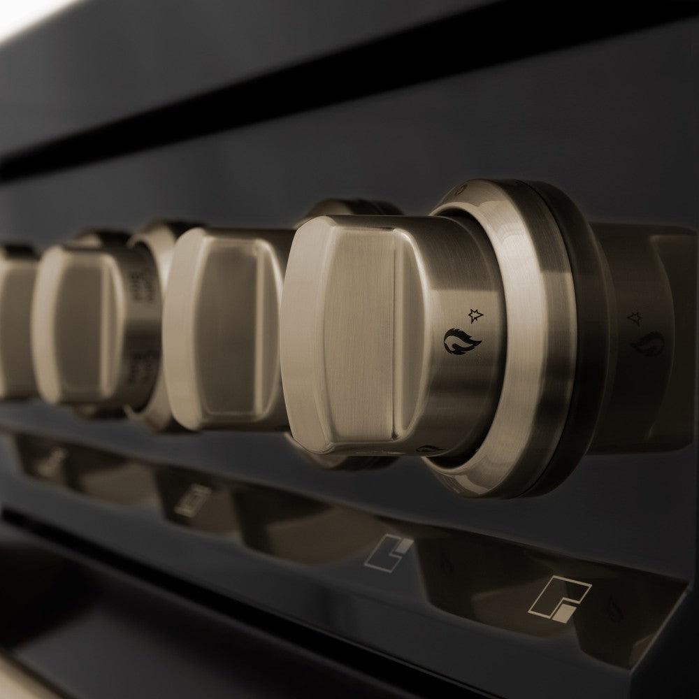 AutographEdition 24" 2.8 cu. ft. Dual Fuel Range with Gas Stove and Electric Oven in Black Stainless Steel with Champagne Bronze Accents RABZ24CB