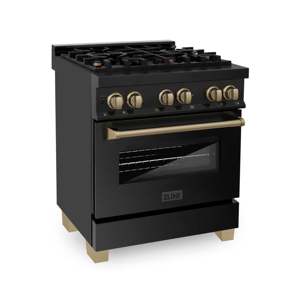 Autograph Edition 30" 4.0 cu. ft. Dual Fuel Range with Gas Stove and Electric Oven with Champagne Bronze Accents RABZ30CB