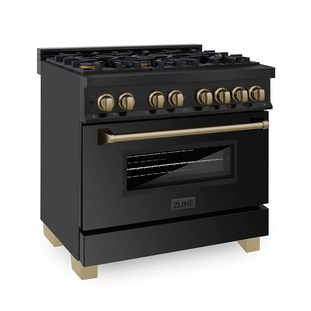Autograph Edition 36" 4.6 cu. ft. Dual Fuel Range with Gas Stove and Electric Oven with Champagne Bronze Accents RABZ36CB