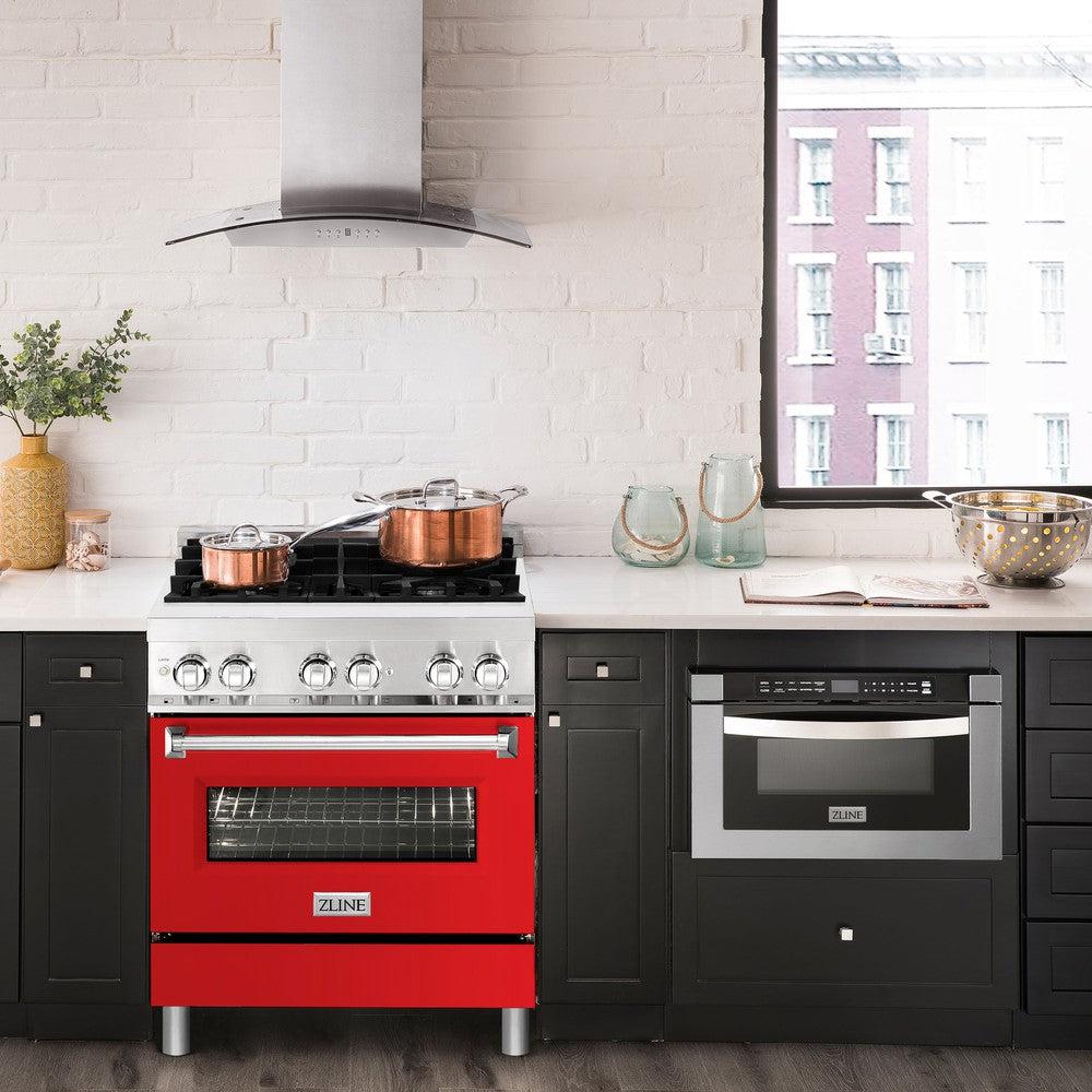 30" 4.0 cu. ft. Dual Fuel Range with Gas Stove and Electric Oven with Color Door Options (RA30) RARM30