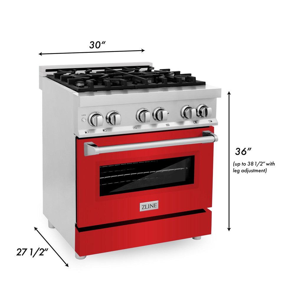 30" 4.0 cu. ft. Dual Fuel Range with Gas Stove and Electric Oven with Color Door Options (RA30) RARM30