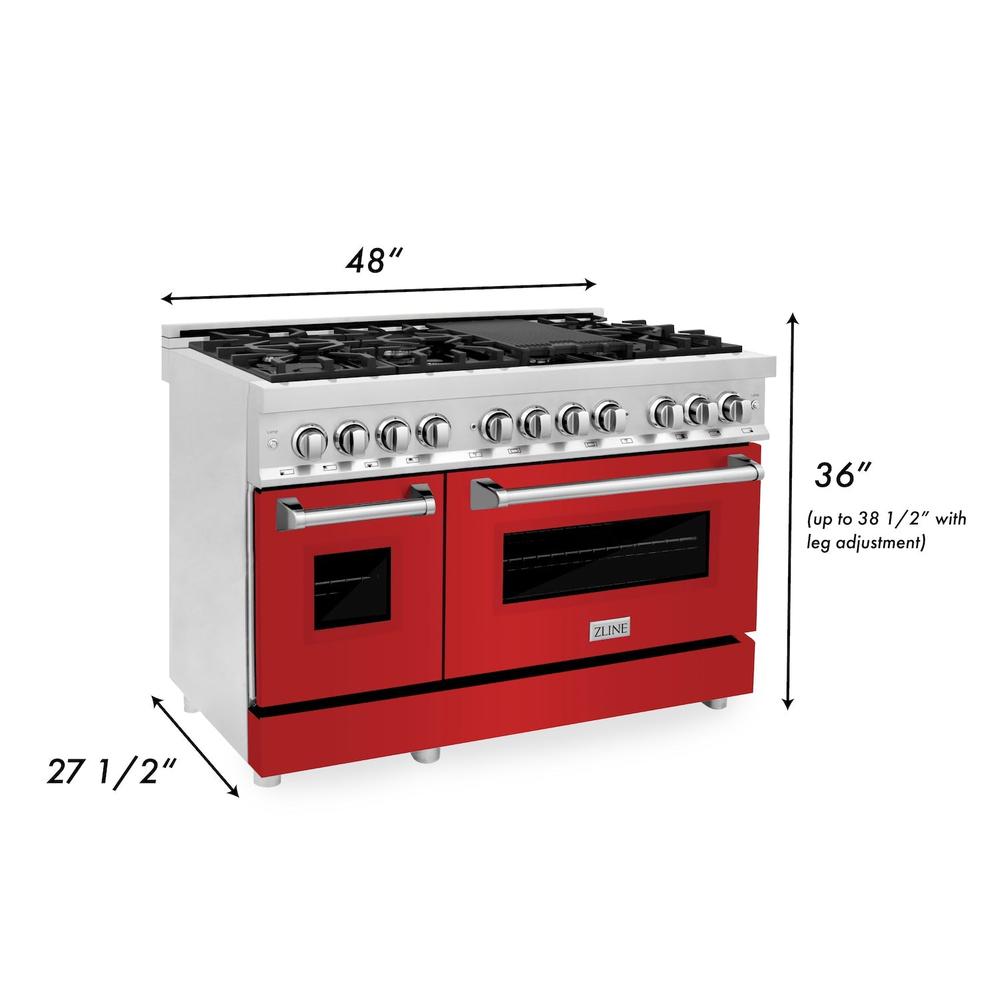 48" Professional Dual Fuel Range with Color Door Options (RA48) RARM48