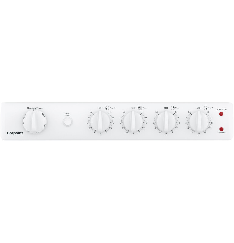 Hotpoint® 24" Free-Standing Front-Control Electric Range RAS300DMWW