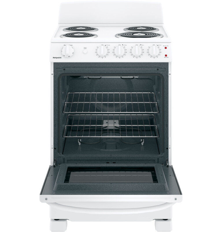 Hotpoint® 24" Free-Standing Front-Control Electric Range RAS300DMWW