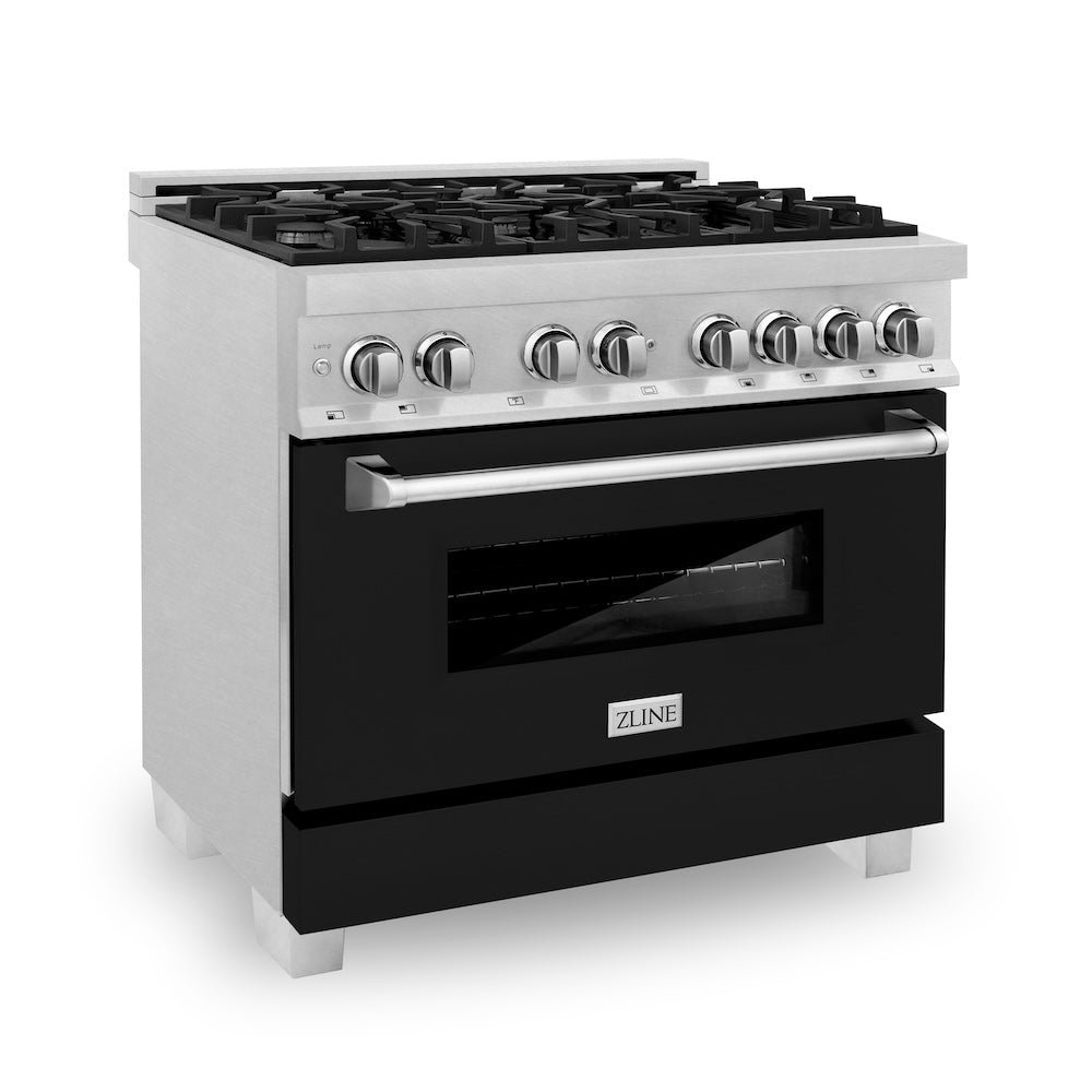 36" 4.6 cu. ft. Dual Fuel Range with Gas Stove and Electric Oven in DuraSnow® Stainless Steel (RAS-36) RASBLM36