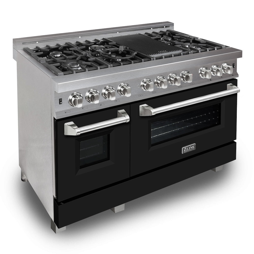 48" 6.0 cu. ft. Dual Fuel Range with Gas Stove and Electric Oven in DuraSnow® Stainless Steel (RAS-48) RASBLM48