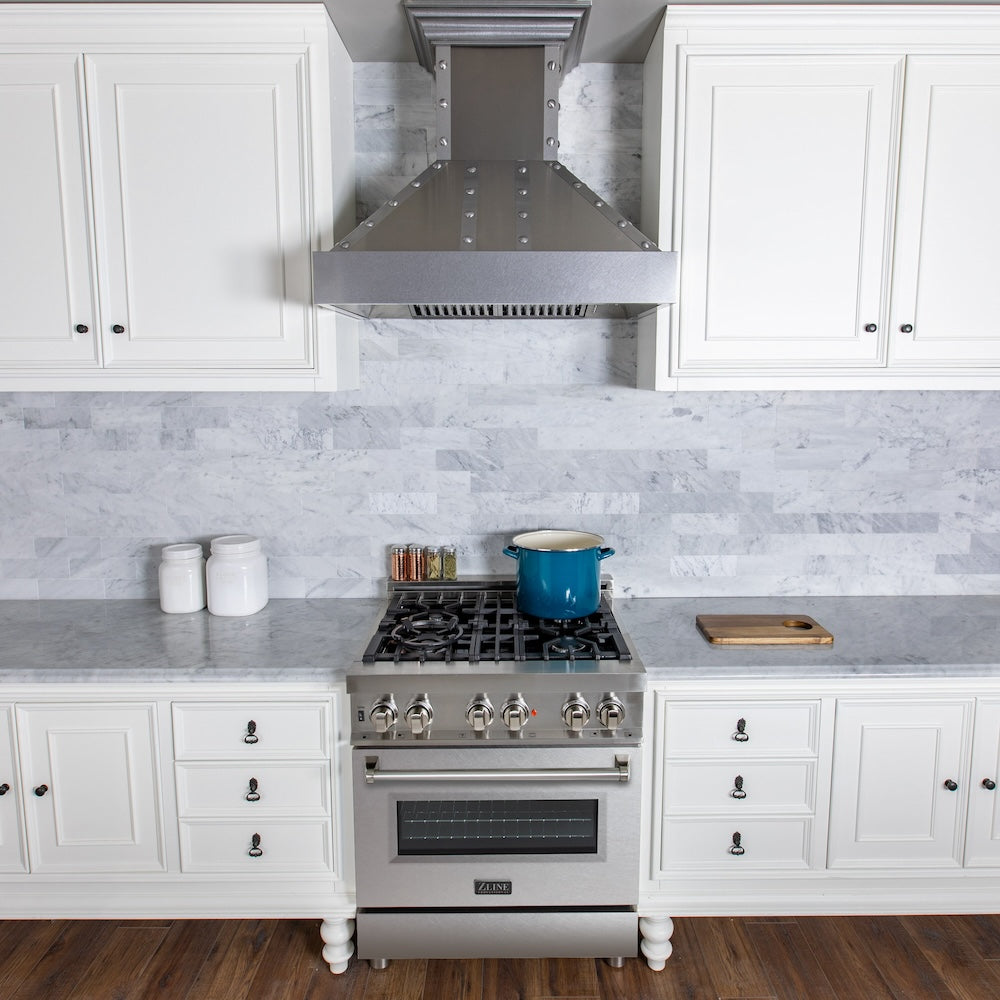 30 In. 4.0 Cu. Ft. Legacy Dual Fuel Range With 4 Burner Gas Cooktop And Electric Convection Oven In Stainless Steel With Satin Stainless Steel Door RASN30