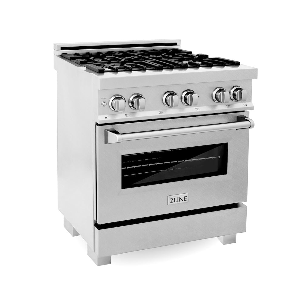 30" 4.0 cu. ft. Dual Fuel Range with Gas Stove and Electric Oven in DuraSnow® Stainless Steel (RAS-30) -DuraSnow Stainless Steel® RASSN30