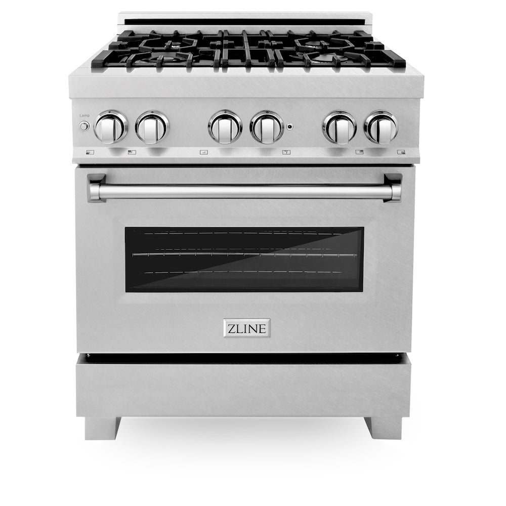 30" 4.0 cu. ft. Dual Fuel Range with Gas Stove and Electric Oven in DuraSnow® Stainless Steel (RAS-30) -DuraSnow Stainless Steel® RASSN30