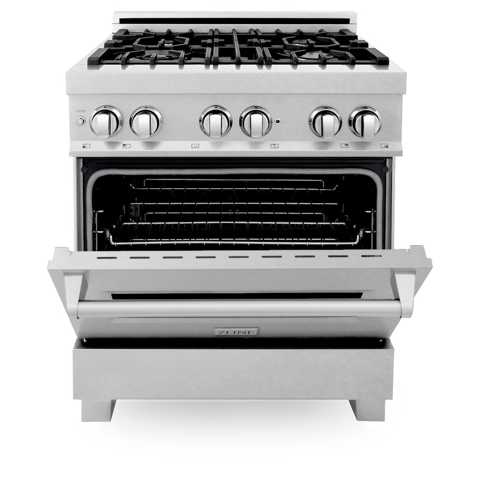 30" 4.0 cu. ft. Dual Fuel Range with Gas Stove and Electric Oven in DuraSnow® Stainless Steel (RAS-30) -DuraSnow Stainless Steel® RASSN30
