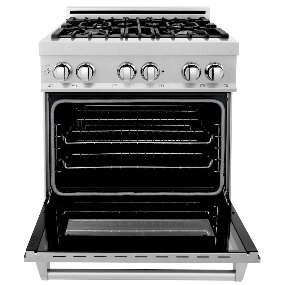 30" 4.0 cu. ft. Dual Fuel Range with Gas Stove and Electric Oven in DuraSnow® Stainless Steel (RAS-30) -DuraSnow Stainless Steel® RASSN30