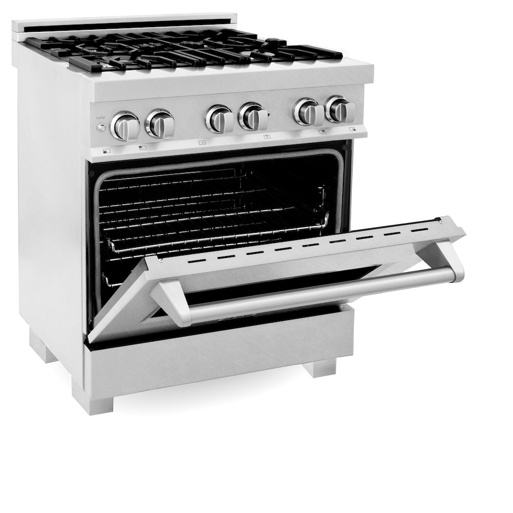 30" 4.0 cu. ft. Dual Fuel Range with Gas Stove and Electric Oven in DuraSnow® Stainless Steel (RAS-30) -DuraSnow Stainless Steel® RASSN30