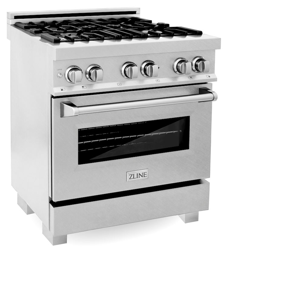 30" 4.0 cu. ft. Dual Fuel Range with Gas Stove and Electric Oven in DuraSnow® Stainless Steel (RAS-30) -DuraSnow Stainless Steel® RASSN30