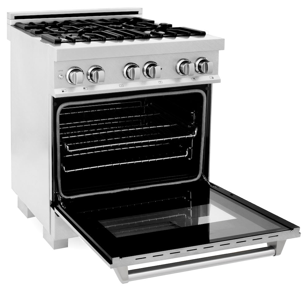 30" 4.0 cu. ft. Dual Fuel Range with Gas Stove and Electric Oven in DuraSnow® Stainless Steel (RAS-30) -DuraSnow Stainless Steel® RASSN30