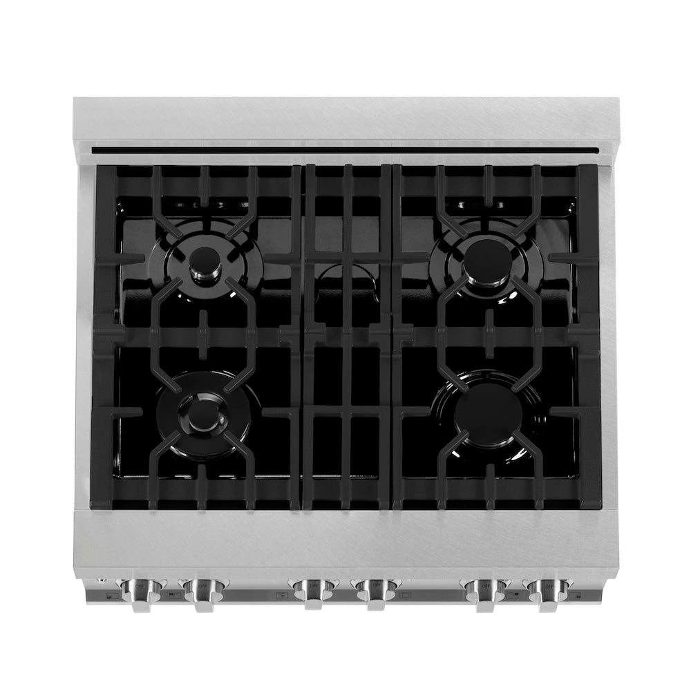 30" 4.0 cu. ft. Dual Fuel Range with Gas Stove and Electric Oven in DuraSnow® Stainless Steel (RAS-30) -DuraSnow Stainless Steel® RASSN30