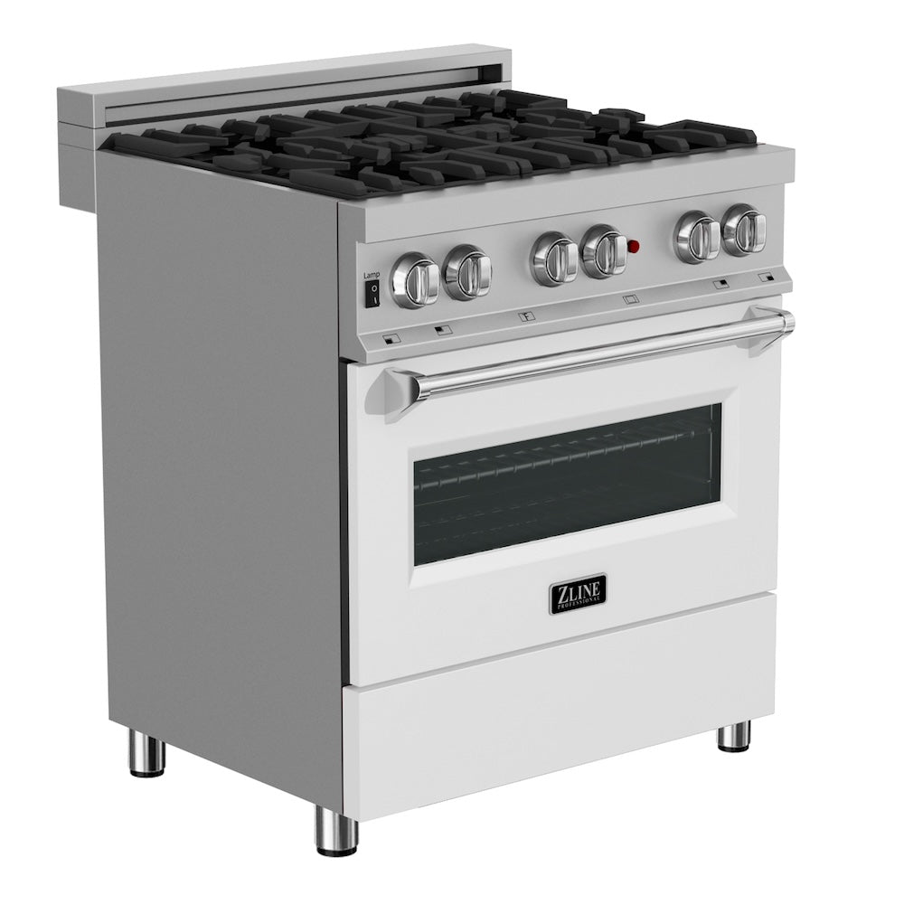 30" 4.0 cu. ft. Dual Fuel Range with Gas Stove and Electric Oven in DuraSnow® Stainless Steel (RAS-30) RASWM30