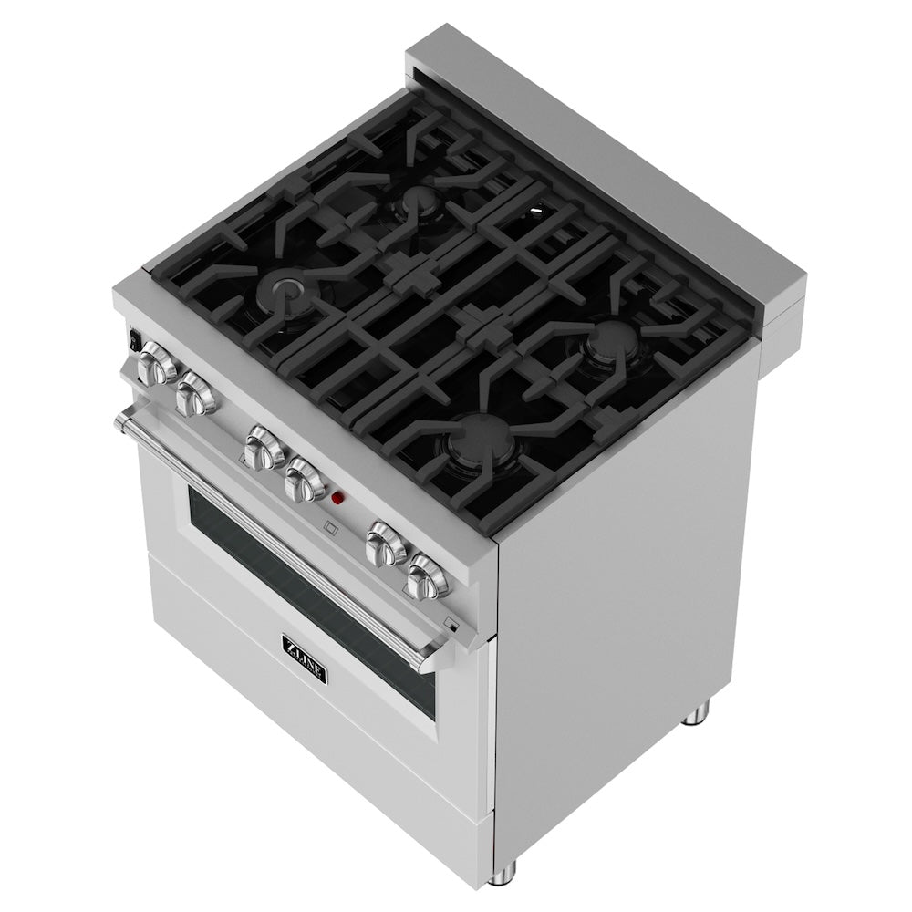 30" 4.0 cu. ft. Dual Fuel Range with Gas Stove and Electric Oven in DuraSnow® Stainless Steel (RAS-30) RASWM30