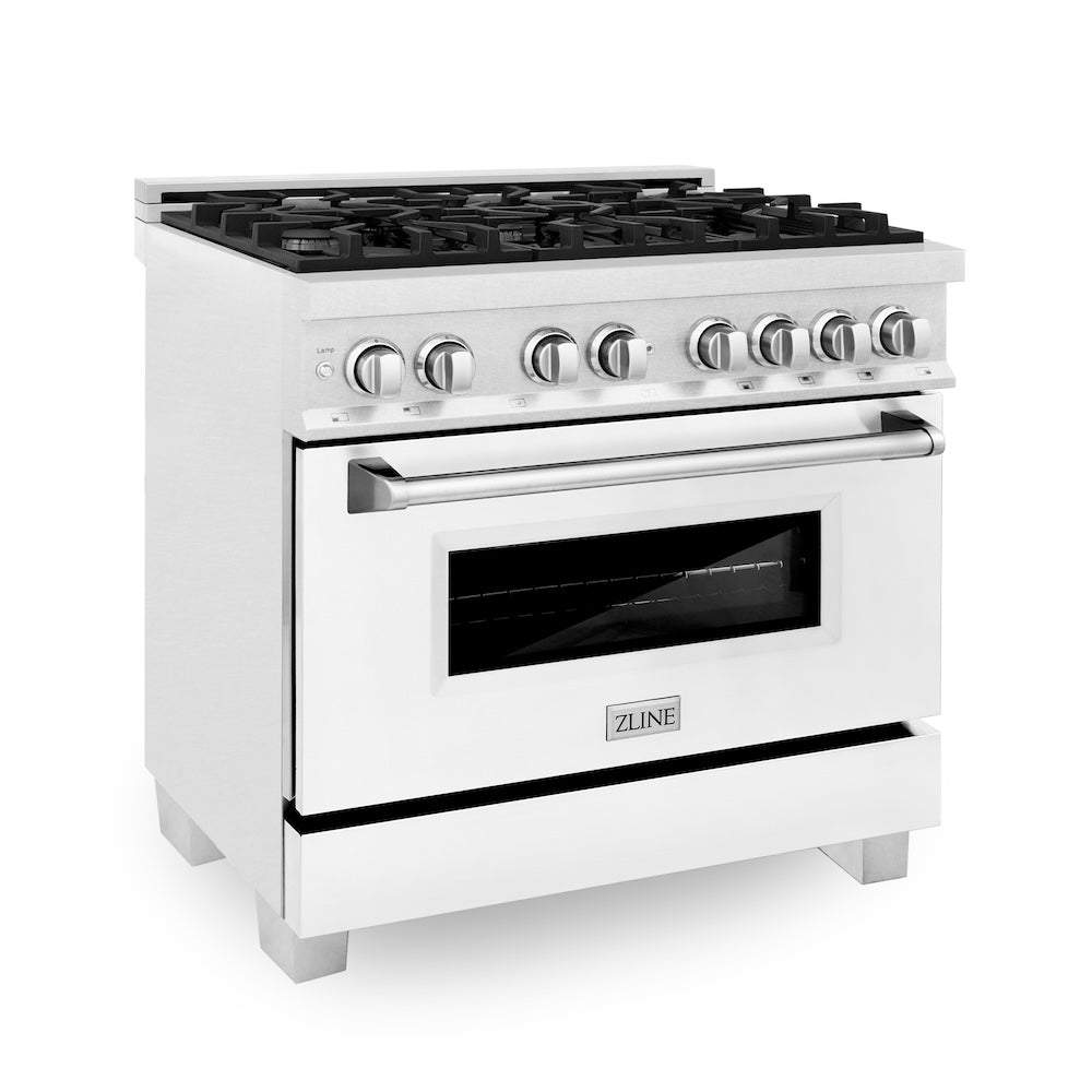 36" 4.6 cu. ft. Dual Fuel Range with Gas Stove and Electric Oven in DuraSnow® Stainless Steel (RAS-36) Matte RASWM36