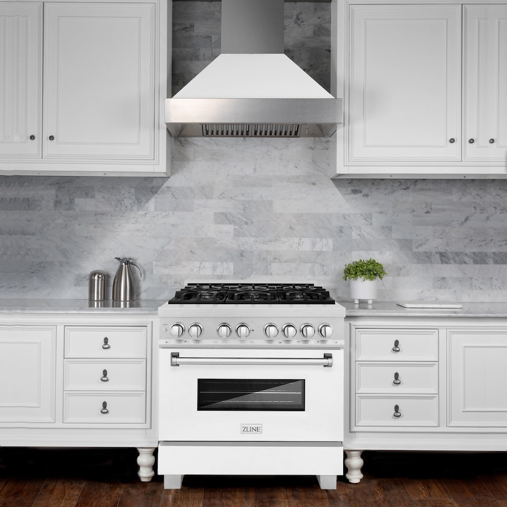 36" 4.6 cu. ft. Dual Fuel Range with Gas Stove and Electric Oven in DuraSnow® Stainless Steel (RAS-36) Matte RASWM36