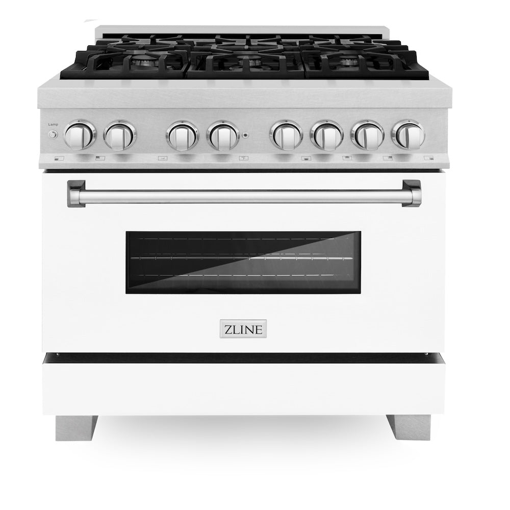 36" 4.6 cu. ft. Dual Fuel Range with Gas Stove and Electric Oven in DuraSnow® Stainless Steel (RAS-36) Matte RASWM36
