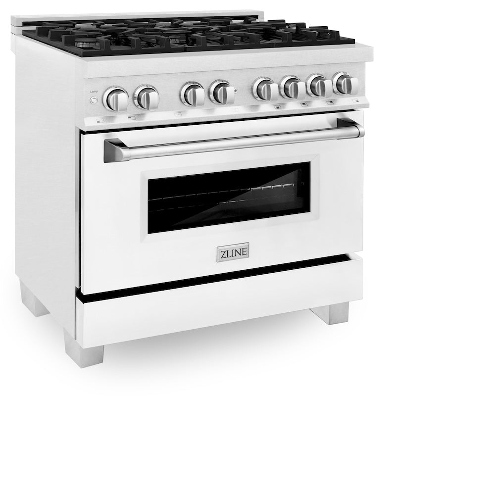 36" 4.6 cu. ft. Dual Fuel Range with Gas Stove and Electric Oven in DuraSnow® Stainless Steel (RAS-36) Matte RASWM36