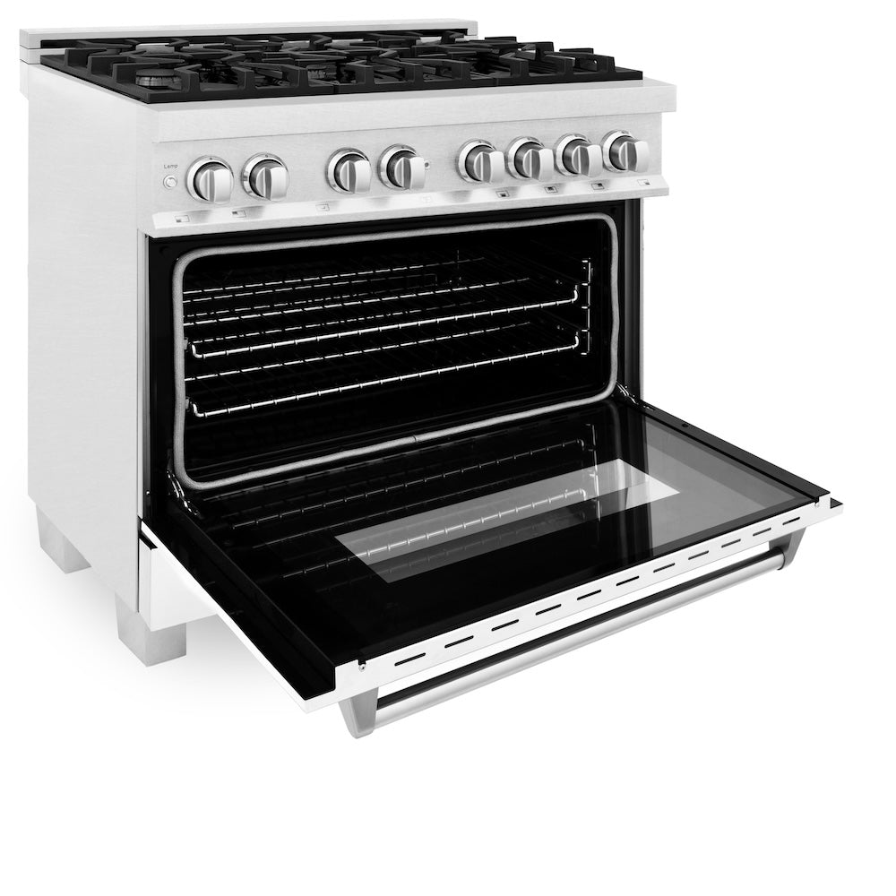 36" 4.6 cu. ft. Dual Fuel Range with Gas Stove and Electric Oven in DuraSnow® Stainless Steel (RAS-36) Matte RASWM36