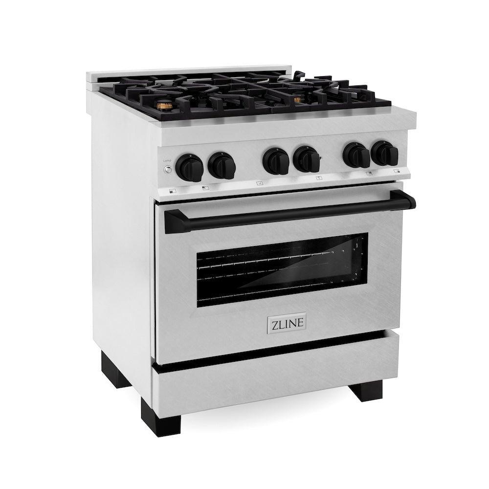 Autograph Edition 30" 4.0 cu. ft. Dual Fuel Range with Gas Stove and Electric Oven with Matte Black Accents RASZSN30MB