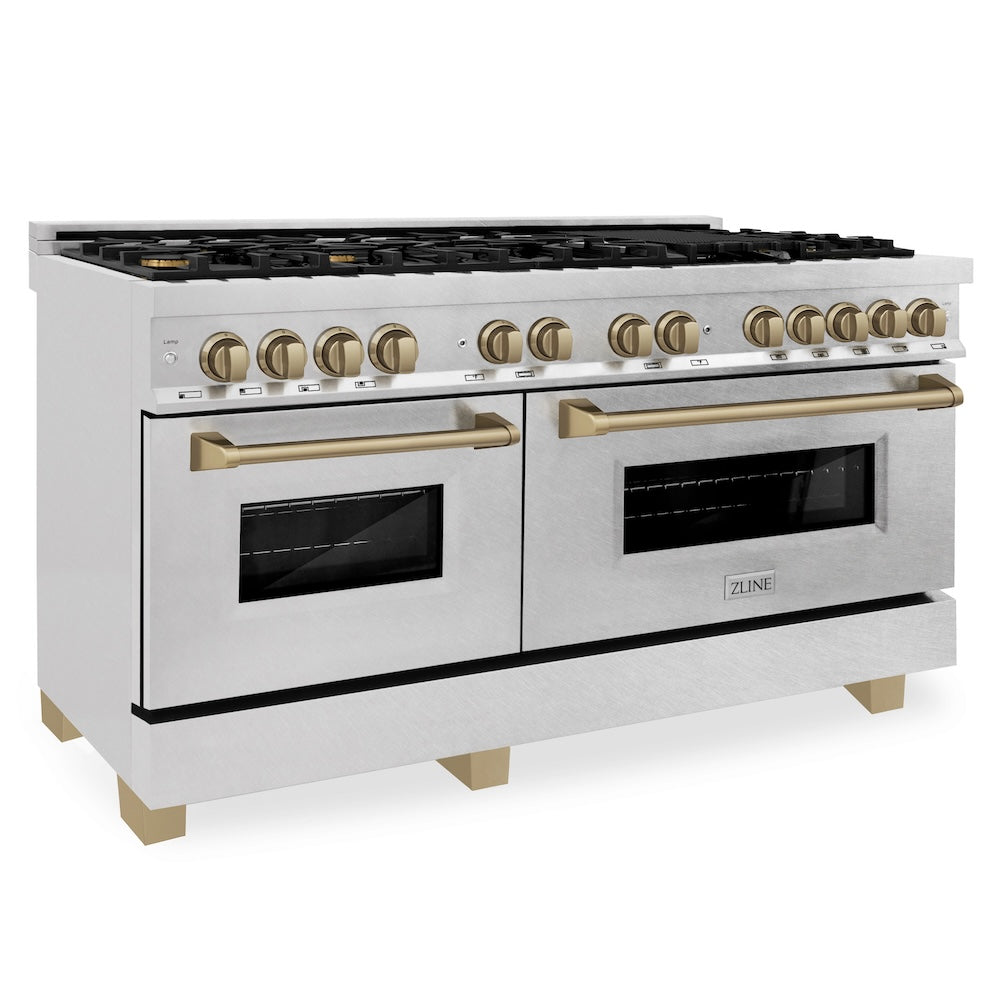 Autograph Edition 60" 7.4 cu. ft. Dual Fuel Range with Gas Stove and Electric Oven with Champagne Bronze Accents RASZSN60CB