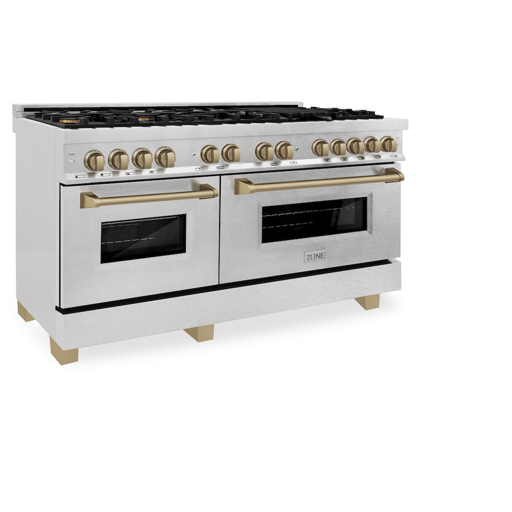 Autograph Edition 60" 7.4 cu. ft. Dual Fuel Range with Gas Stove and Electric Oven with Champagne Bronze Accents RASZSN60CB