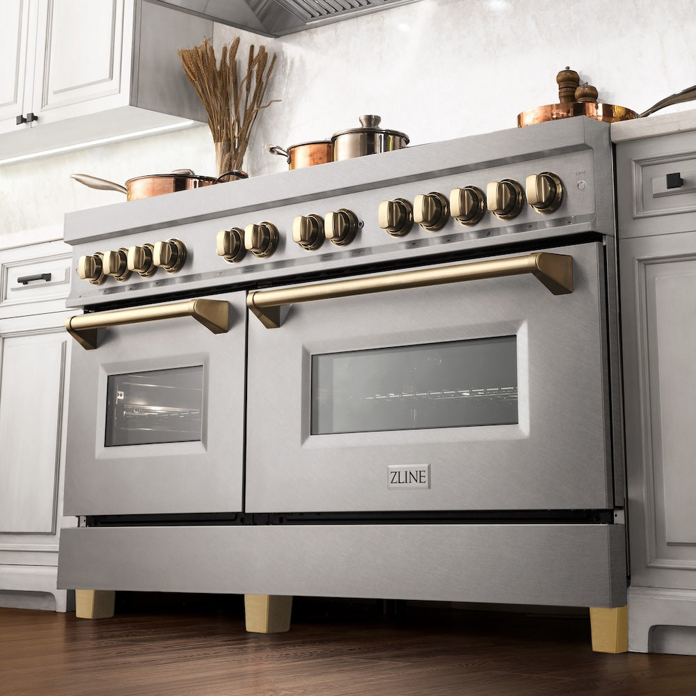Autograph Edition 60" 7.4 cu. ft. Dual Fuel Range with Gas Stove and Electric Oven with Gold Accents RASZSN60G