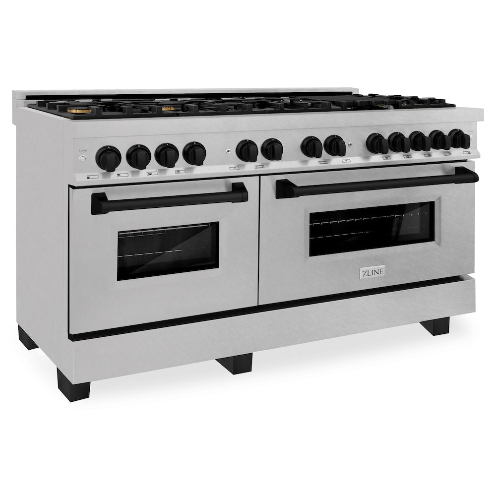 Autograph Edition 60" 7.4 cu. ft. Dual Fuel Range with Gas Stove and Electric Oven with Matte Black Accents RASZSN60MB
