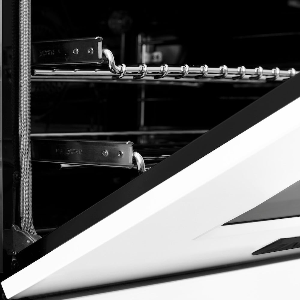 Autograph Edition 30" 4.0 cu. ft. Dual Fuel Range with Gas Stove and Electric Oven with White Matte Door and Matte Black Accents RASZWM30MB