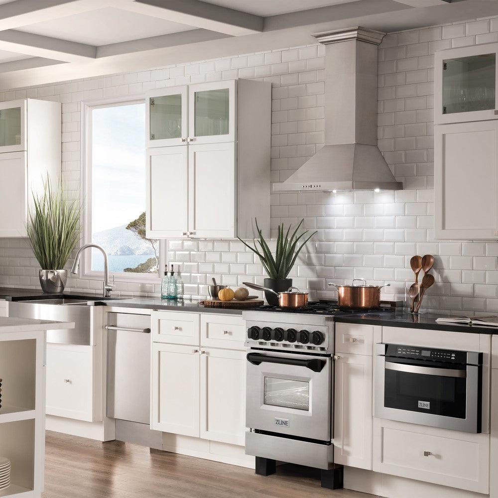 Autograph Edition 24" 2.8 cu. ft. Dual Fuel Range with Gas Stove and Electric Oven with Matte Black Accents RAZ24MB