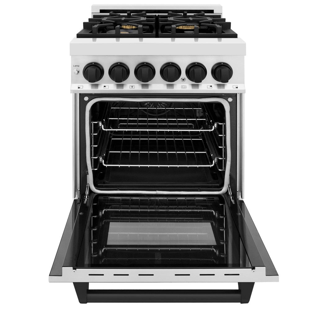 Autograph Edition 24" 2.8 cu. ft. Dual Fuel Range with Gas Stove and Electric Oven with Matte Black Accents RAZ24MB