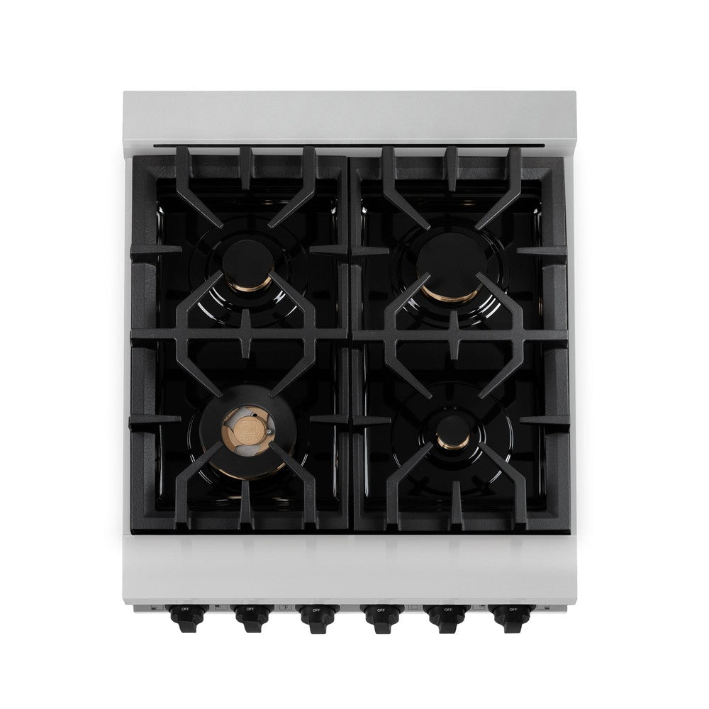 Autograph Edition 24" 2.8 cu. ft. Dual Fuel Range with Gas Stove and Electric Oven with Matte Black Accents RAZ24MB