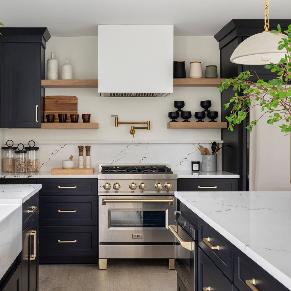 Autograph Edition 30" 4.0 cu. ft. Dual Fuel Range with Gas Stove and Electric Oven with Gold Accents RAZ30G