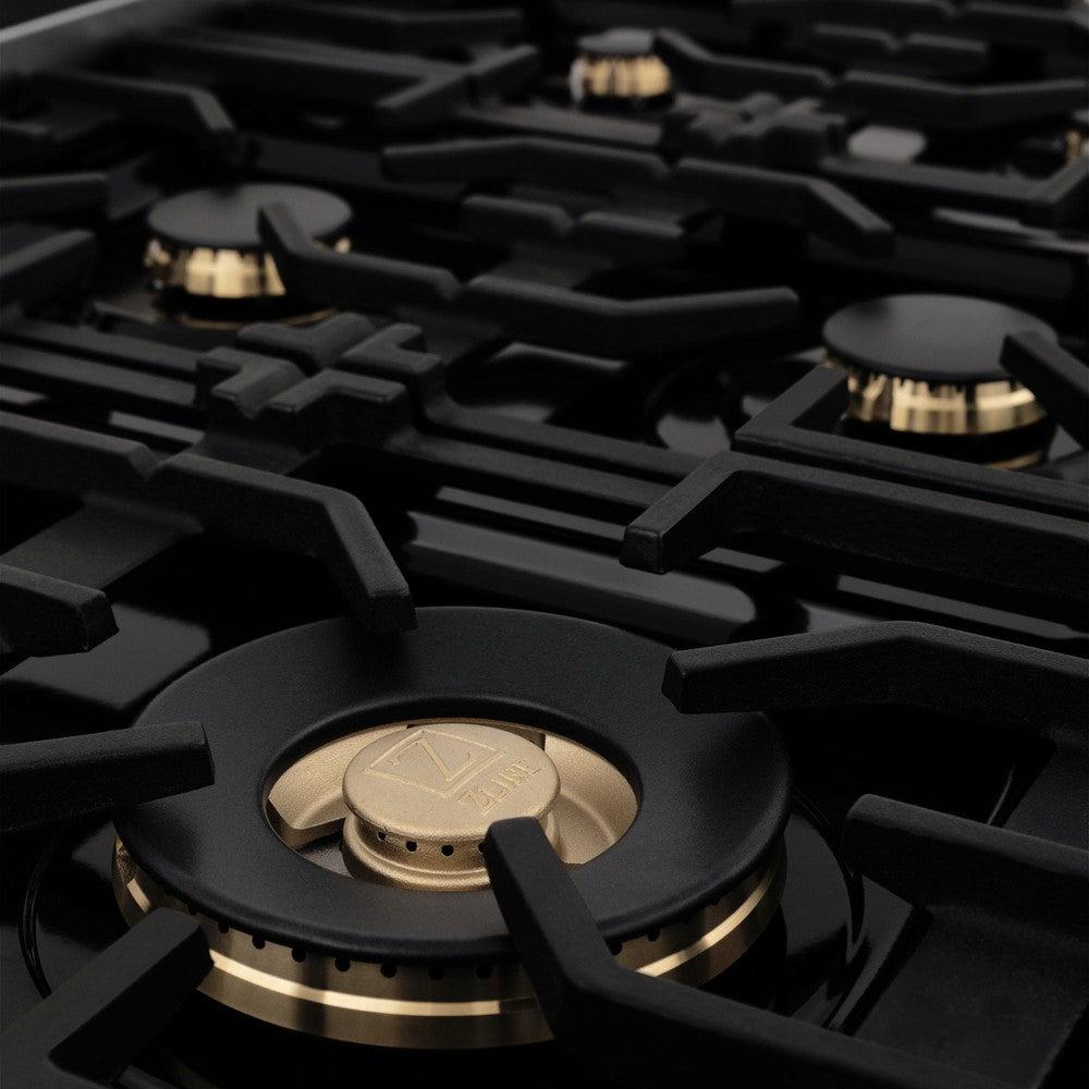 Autograph Edition 36 In. 4.6 Cu. Ft. Legacy Dual Fuel Range With 6 Burner Gas Cooktop And Electric Convection Oven In Stainless Steel And Polished Gold Accents RAZ36G