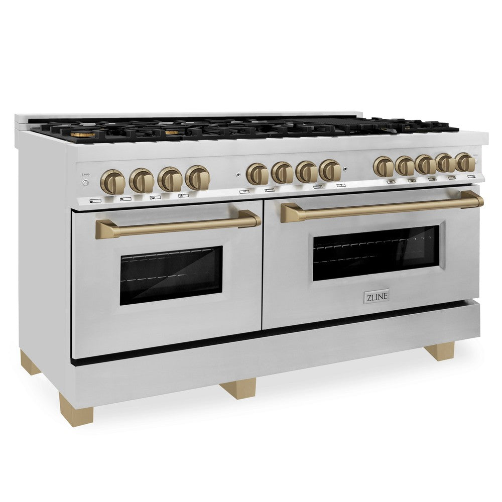 Autograph Edition 60" 7.4 cu. ft. Dual Fuel Range with Gas Stove and Electric Oven with Champagne Bronze Accents RAZ60CB