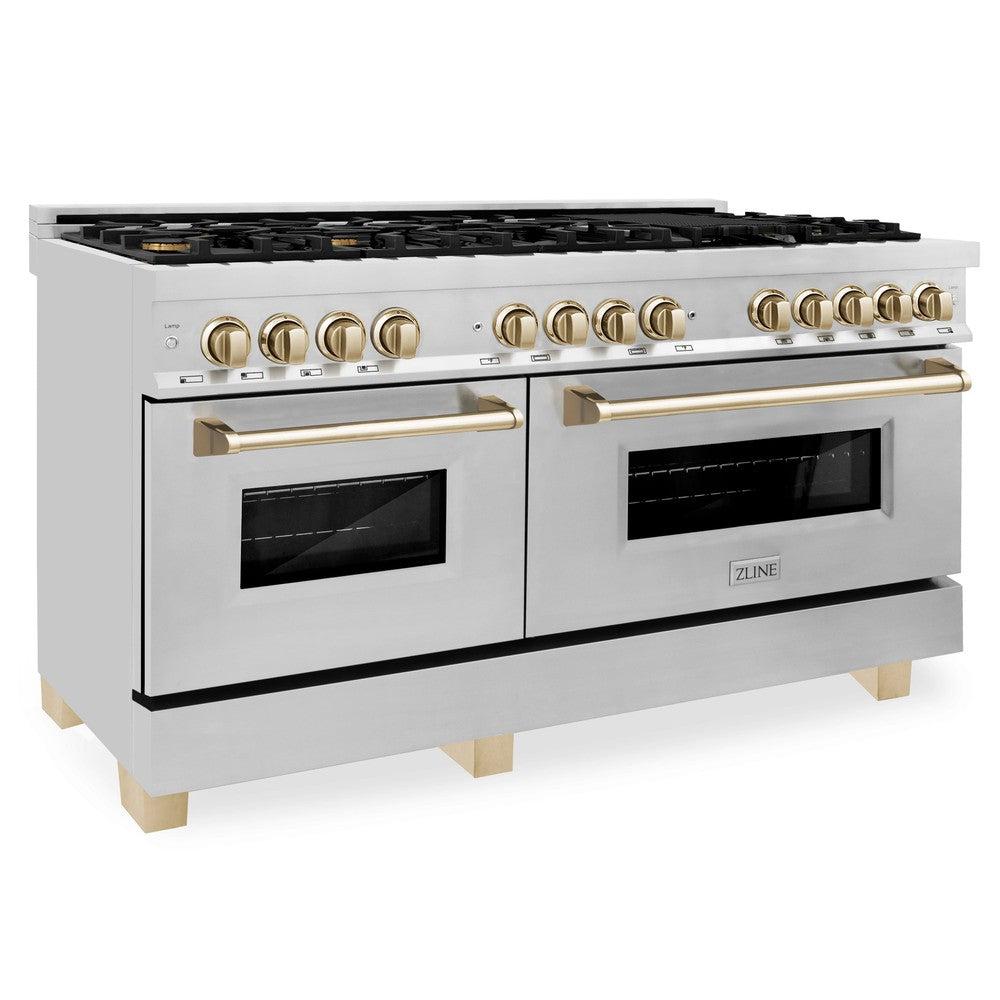 Autograph Edition 60" 7.4 cu. ft. Dual Fuel Range with Gas Stove and Electric Oven with Gold Accents RAZ60G