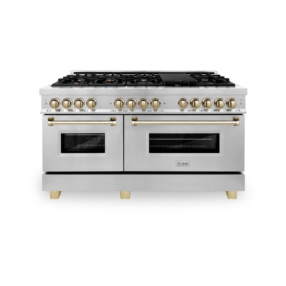 Autograph Edition 60" 7.4 cu. ft. Dual Fuel Range with Gas Stove and Electric Oven with Gold Accents RAZ60G