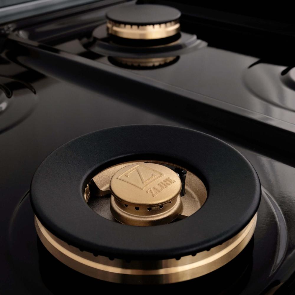 Autograph Edition 48 In. 6.0 Cu. Ft. Legacy Dual Fuel Range With 7 Burner Gas Cooktop And 2 Electric Ovens In Stainless Steel With White Matte Doors And Polished Gold Accents RAZWM48G