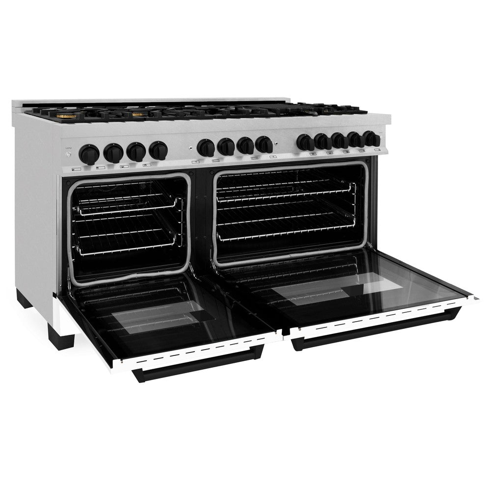 Autograph Edition 60" 7.4 cu. ft. Dual Fuel Range with Gas Stove and Electric Oven with White Matte Door and Accents (RAZ-WM-60) RAZWM60MB