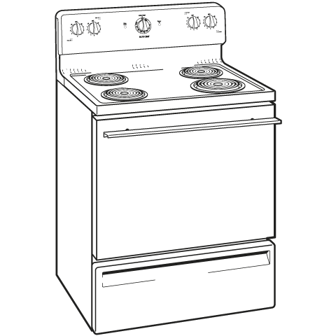 30" Free-Standing Electric Range RB525DDCC