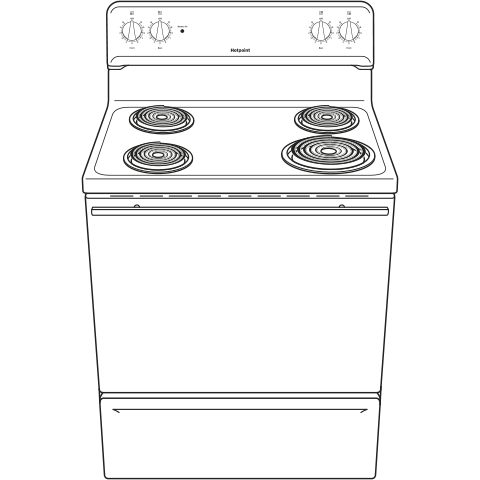 Hotpoint® 30" Free-Standing Electric Range RB525DHCC