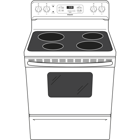 30" Free-Standing Electric Range RB560DHWW