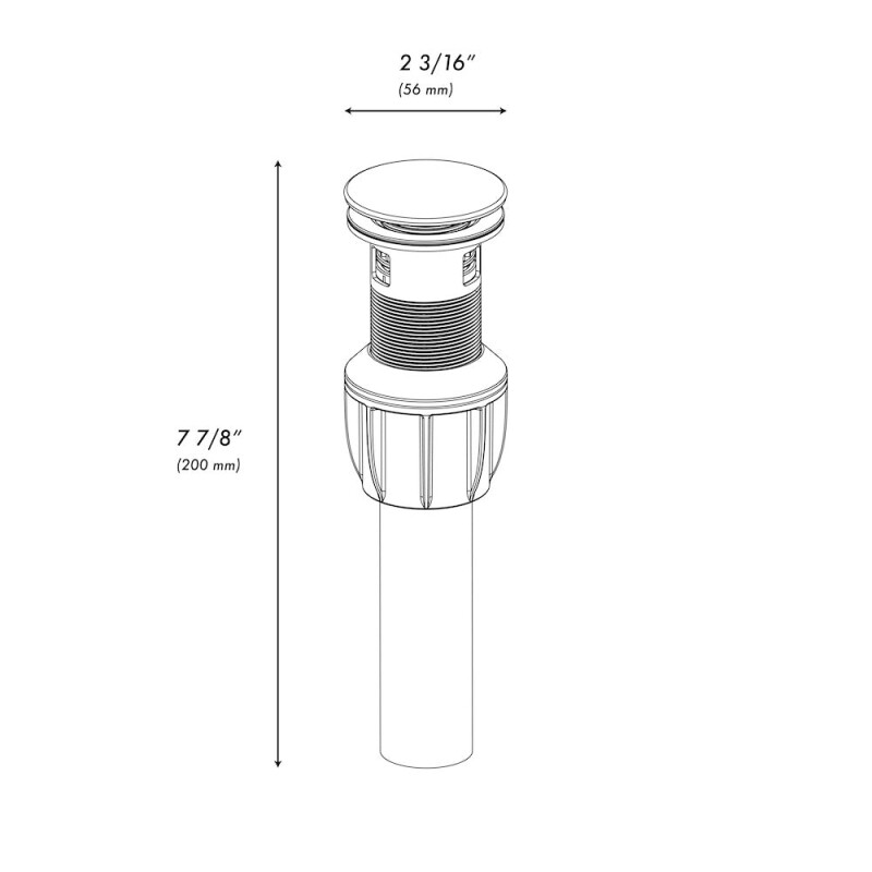 ZLINE Rubicon Push Button Drain in Matte Black (RBCN1-PDO-MB) RBCN1PDOMB