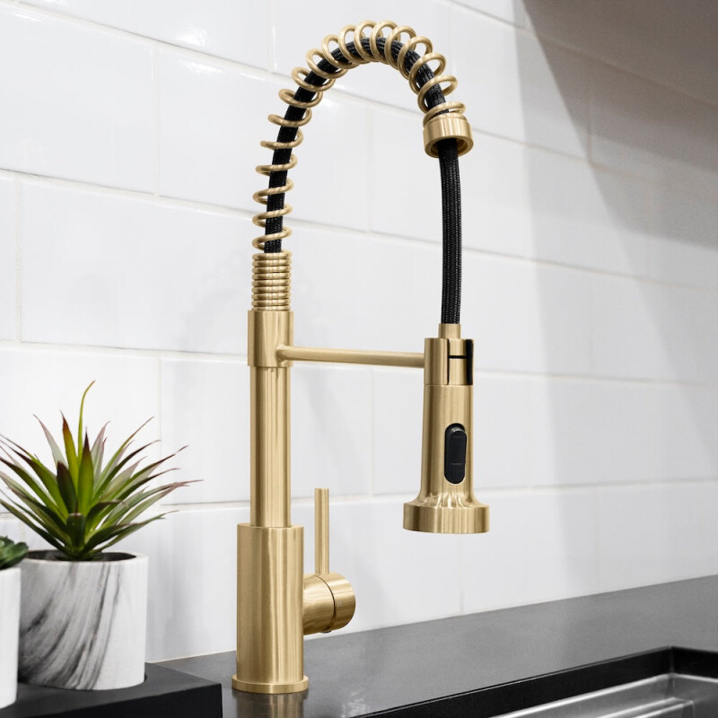 ZLINE Rubicon Pull Down Spring Spray Wand Kitchen Faucet in Champagne Bronze (RBCN2-KF-CB) RBCN2KFCB